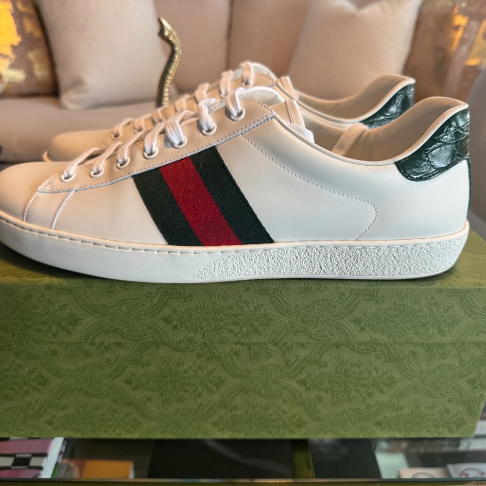 GUCCI ACE WEB LOW-TOP SNEAKERS - Picture 2 of 10
